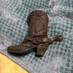 Cast Iron Cowboy Boot Spur Western Americana Decor 5.5" Tall. Fixed Price $25.00.