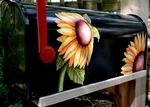 Mailbox Magnet Partial Cover Sunflower Custom Address Numbers Black. Fixed Price $18.95.