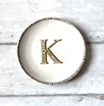 Signature Housewares Ceramic 6IN Plate Gold Detail Monogrammed Letter Home. Fixed Price $14.00.