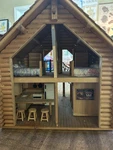 Handmade Miniature Log-cabin Wooden Dollhouse Folk Art / Collectible. Fixed Price $500.00.