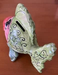 Ceramic Whimsical Hand Painted Multi-color Glitter Accents Fish Coin Bank 8 X 7. Fixed Price $5.95.