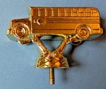 Vtg Trophy Topper School Bus, Solid Metal, Gold Color, 2.5" High, 3/4" Long. Fixed Price $48.99.
