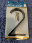 Hillman #2 - Modern 5" Floating Standoff Or Flush Mount House Address Numbers. Fixed Price $7.64.