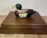 Vintage 1980S Ceramic Mallard Duck Wooden Box Playing Card Rustic Cabin Hunter. Fixed Price $21.97.