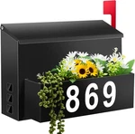Wall-mount With Flag, Capacity Mailboxes For Large, Black. Fixed Price $46.45.