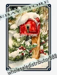 Red Birdhouse Metal Tin Sign Snowy Mailbox Winter Decor Pop Shop Banners. Fixed Price $17.68.