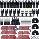 158PC Oscillating Multi Tool Blades Curved Saw Metal Wood Sandpaper Complete Kit. Fixed Price $34.99.