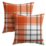 Kcozydecor Fall Pillow Covers 20X20 Orange White Plaid Set Of Linen. Fixed Price $11.76.