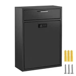 Mailbox Slot Drop Wall Mount Secure Locking Cabinet Heavy Duty Steel Black. Fixed Price $69.99.