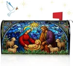 Merry Christmas Magnetic Mailbox Cover Xmas Windows Nativity Scene. Fixed Price $15.31.