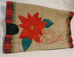 Evergreen Mailbox Cover Christmas Poinsettia Burlap, Strong Magnets - New. Fixed Price $12.80.