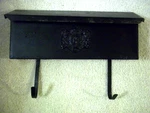 Vintage Victorian Mailbox Flip Top Black Metal Wall Mount 16''X5''X3''. Fixed Price $26.00.