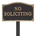 Whitehall Products Statement Plaque Small Wall/lawn - No Soliciting... Made. Fixed Price $52.48.