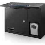 Solar Wall Mount Mailbox Led Light Lockable Key Drop Black. Fixed Price $39.99.