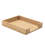 Wooden Organizer Single-tier Front-load Desktop Paper Tray Storage Box. Fixed Price $35.95.