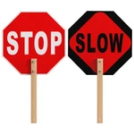 Reflective Double-sided "stop" & "slow" Sign For Traffic Control Aluminum. Fixed Price $17.48.