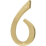 Hillman 4-IN. Nail-on Brass House Number 6. Fixed Price $8.95.