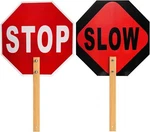 Reflective Double-sided "stop" & "slow" Sign For Traffic Control Aluminum With. Fixed Price $22.75.