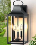20" Extra Large Black Outdoor Wall With 3-LIGHTS, Waterproof Sconce. Fixed Price $134.99.