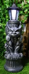 Gothic Crouching Winged Gargoyle Statue With Solar Led Lantern Light Post 20"H. Fixed Price $79.95.