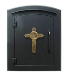 Manchester Non-locking "decorative Cross Logo Door" Column Mount Mailbox. Fixed Price $519.00.