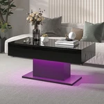 High Glossy Led Coffee Table Living Room Rectangular Center Black. Fixed Price $128.99.