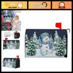 Winter Snowman Magnetic Mailbox Cover 21"X18" - Christmas Pine Trees Decor, Holi. Fixed Price $31.99.