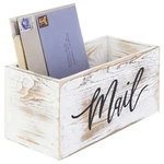 Mygift Whitewashed Wood Tabletop Decorative Mail Holder Box. Fixed Price $26.99.