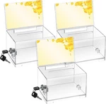 3PACK Clear Acrylic Donation Box With Lock, Ballot Sign Holder Votin.... Fixed Price $39.02.