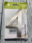 Architectural Mailboxes 3585SN 4 Brass Inch Floating House Number Satin Nick. Fixed Price $15.00.