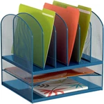 Safco Onyx Mesh Tray 6 Sorter Desktop Organizer 3255BU Blue Powder Coat. Fixed Price $102.23.