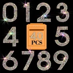 Locacrystal Bling Rhinestone Numbers 1.57" 40PCS, Ab. Fixed Price $14.76.