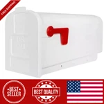 New White Mailbox Deluxe Polybox Durable Rust-proof Polymer Post Mounted. Fixed Price $18.71.