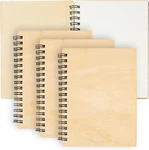Juvale 4 Pack Wooden Cover Notebook, Spiral Bound Unruled Plain Diy Craft.... Fixed Price $23.99.