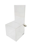 Small Acrylic Plexiglass Clear Donation Tip Offering Charity Fundraising Box. Fixed Price $5.72.