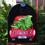 Mailbox Magnet (partial Cover) Tailgate Vintage Red Christmas Tree Truck Custom. Fixed Price $8.95.