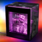 Kuabiz Lighted Up Tip Jar For Money With Lock And Led Acrylic Clear. Fixed Price $52.88.