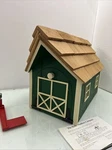 Classic Wooden Country Green Barn Mailbox With Cedar Shingle Roof Made Usa. Fixed Price $150.00.