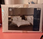 Fine Weaves Wall Of China Twin Duvet Cover Set Cotton White Sand Geometric Zip. Fixed Price $250.00.