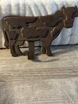 Vintage Solid Cast Iron Cow & Rooster Wall Hooks Heavy Duty Farmhouse Cor. Fixed Price $24.99.