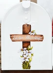 Mailbox Magnet (partial Cover) Easter Blessing Cross White Lillies Car. Fixed Price $5.95.