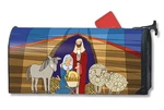 Stained Glass Nativity Christmas Magnetic Mailwrap Cover. Fixed Price $14.95.
