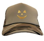Gold Foil Pumpkin Face - Jack Lantern Halloween Camoflauge Trucker Hat. Fixed Price $20.95.