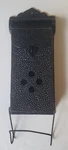 Hammered Aluminum Vertical Wall Hanging Black Finish Letter Box W/ Paper Holder. Fixed Price $23.00.