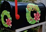 Mailbox Magnet (partial Cover) Christmas Wreath Poinsettia Custom Address. Fixed Price $6.95.