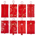 8 Pcs Silk Red Envelope Lucky Money Pockets Chinese Hong Bao Card Cash Gift. Fixed Price $18.94.