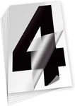Isyfix Black Vinyl Number 4 (four) Stickers - 6 Pack 8 Inch Self Adhesive Deca. Fixed Price $17.13.