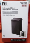 Reliabilt Wall Mount Mailbox Black Galvanized Steel Rust Resistant - New. Fixed Price $23.99.