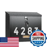 Land Voi Locking Wall-mount Mailbox Galvanized Steel Rustproof Postbox Black 4". Fixed Price $55.04.