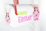 Mailbox Magnet Partial Cover Set Of 2 Coquette Easter Bunnies/ Happy. Fixed Price $9.95.